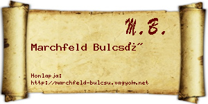 Marchfeld Bulcsú névjegykártya