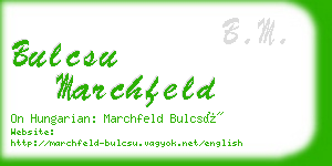 bulcsu marchfeld business card